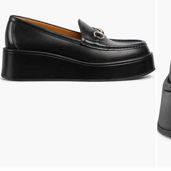 Gucci Idle Leather Bit Platform Loafers | Neiman Marcus Gucci Black Leather Idle Platform Loafers Sz. 5.5